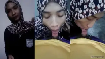 Bokep Cewe Berhijab Ngisep Kontol Pacar Lumer WOT HD poster